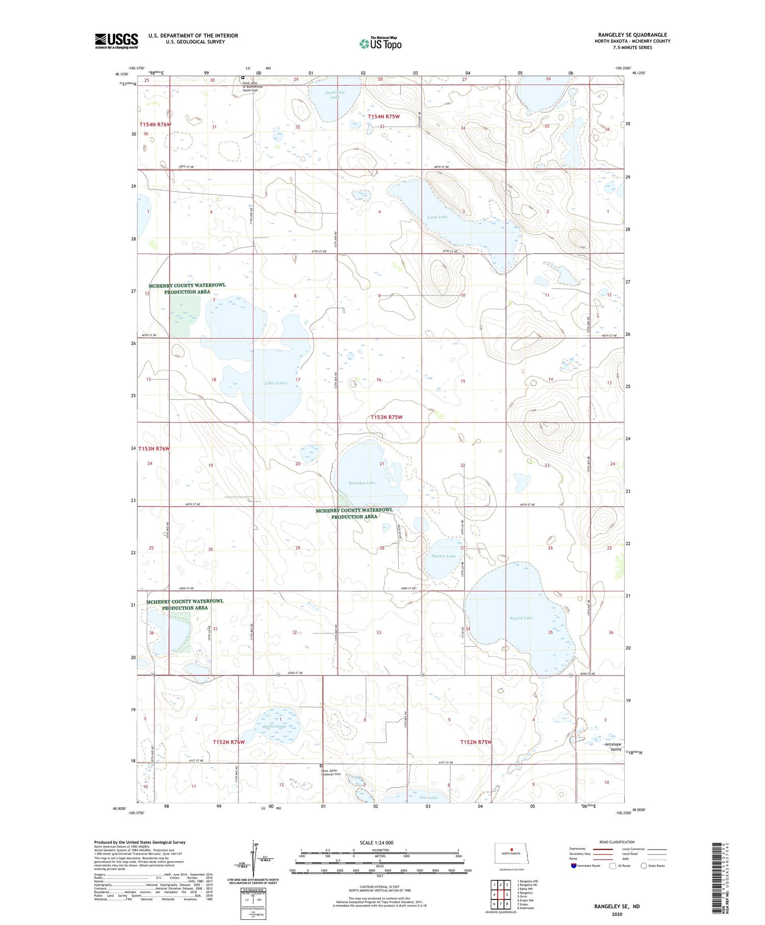 Rangeley SE North Dakota US Topo Map Image