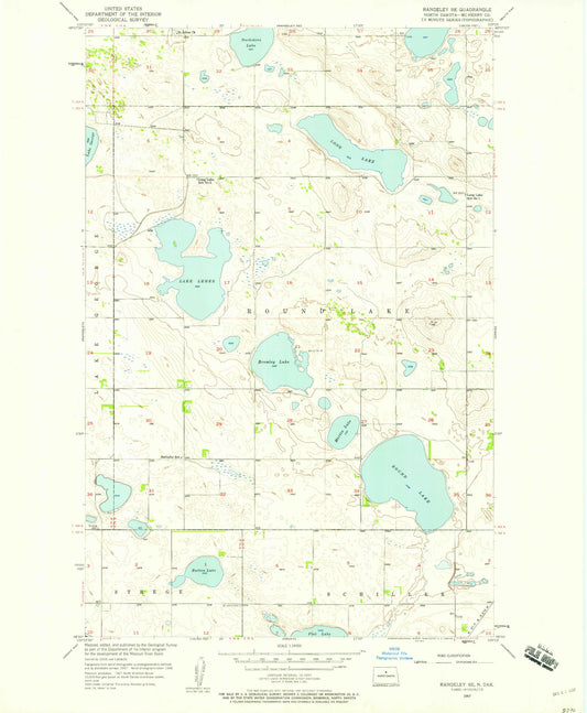 Classic USGS Rangeley SE North Dakota 7.5'x7.5' Topo Map Image