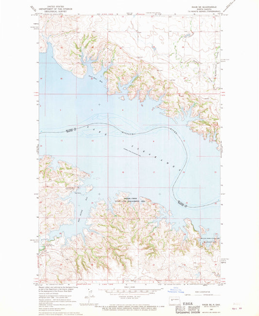 Classic USGS Raub SE North Dakota 7.5'x7.5' Topo Map Image