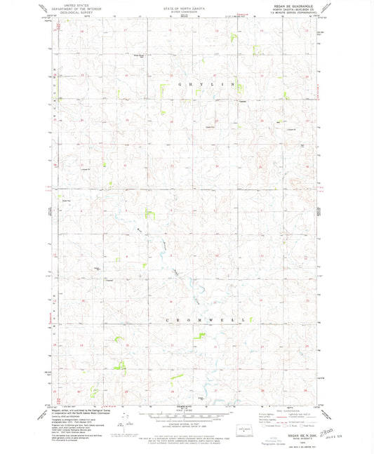 Classic USGS Regan SE North Dakota 7.5'x7.5' Topo Map Image