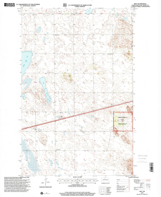 Classic USGS Riga North Dakota 7.5'x7.5' Topo Map Image