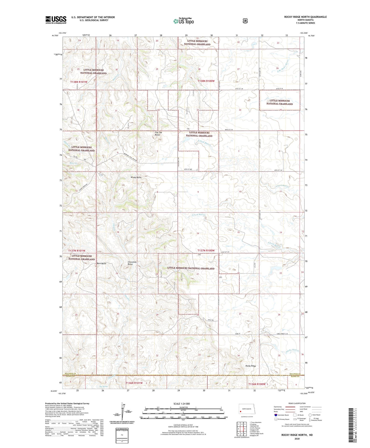 Rocky Ridge North North Dakota US Topo Map Image