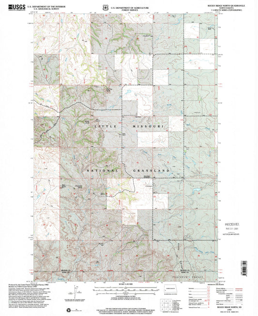 Classic USGS Rocky Ridge North North Dakota 7.5'x7.5' Topo Map Image