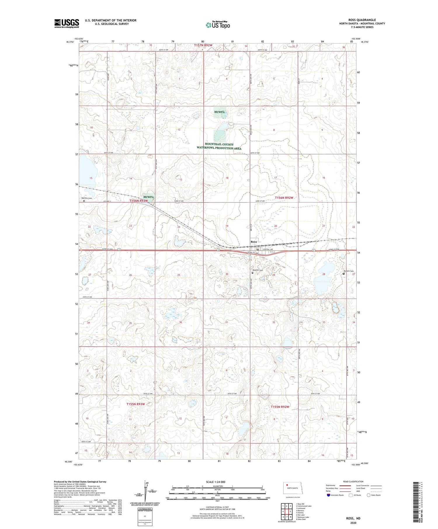 Ross North Dakota US Topo Map Image