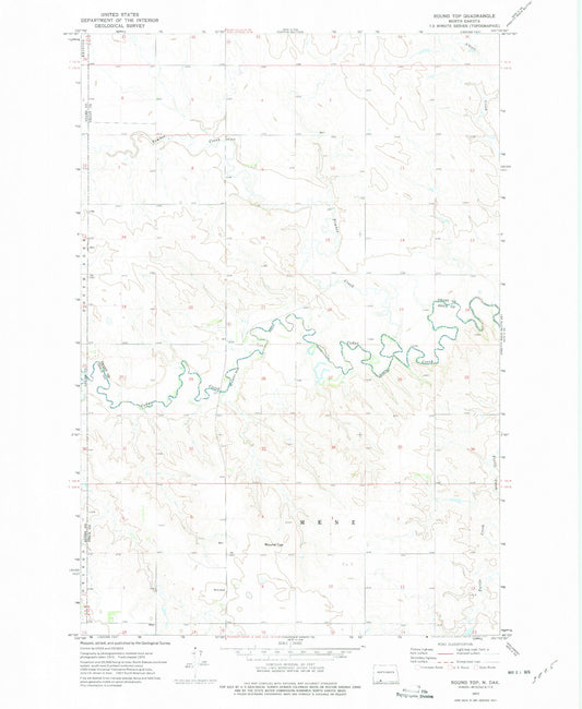 Classic USGS Round Top North Dakota 7.5'x7.5' Topo Map Image