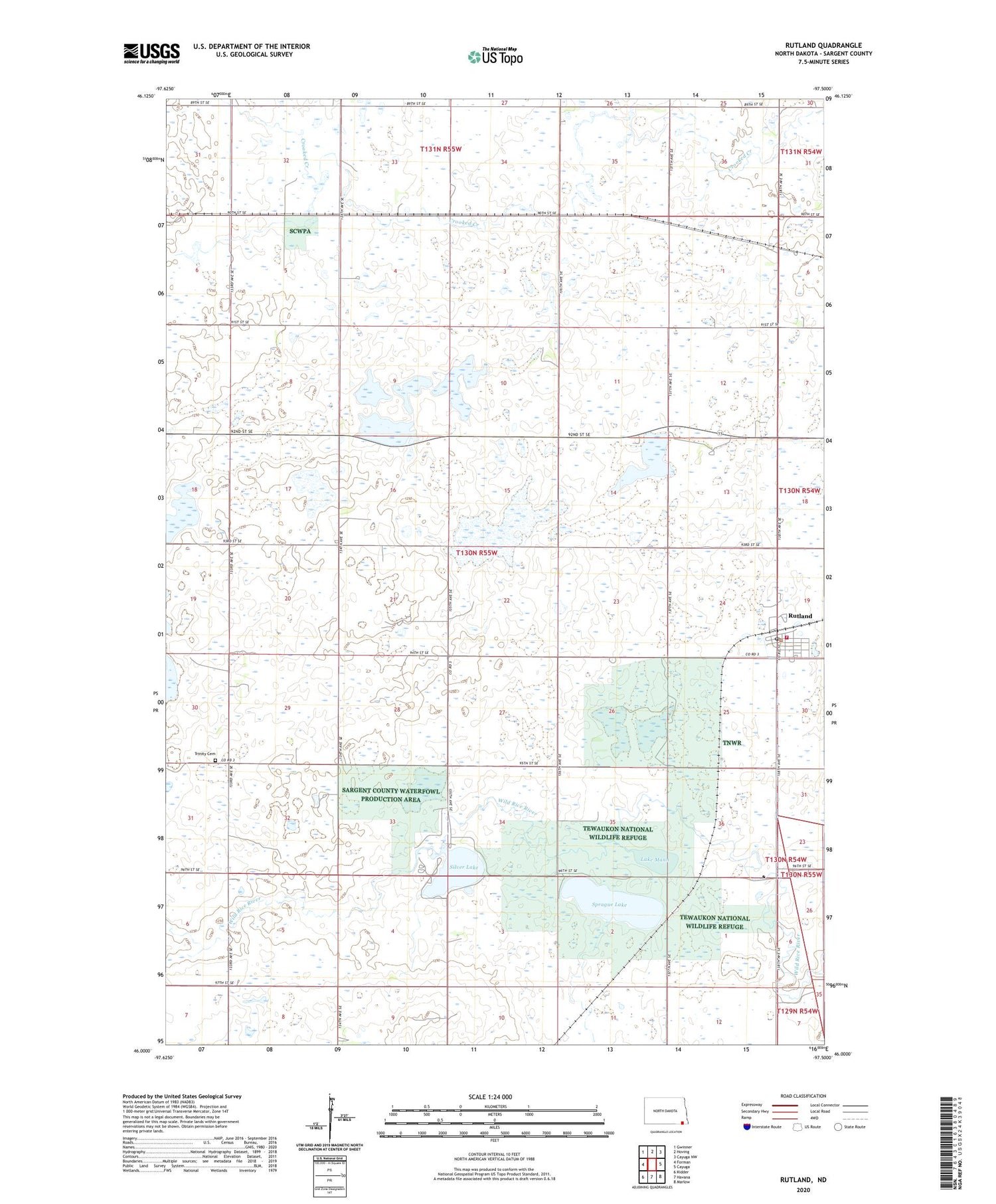 Rutland North Dakota US Topo Map Image