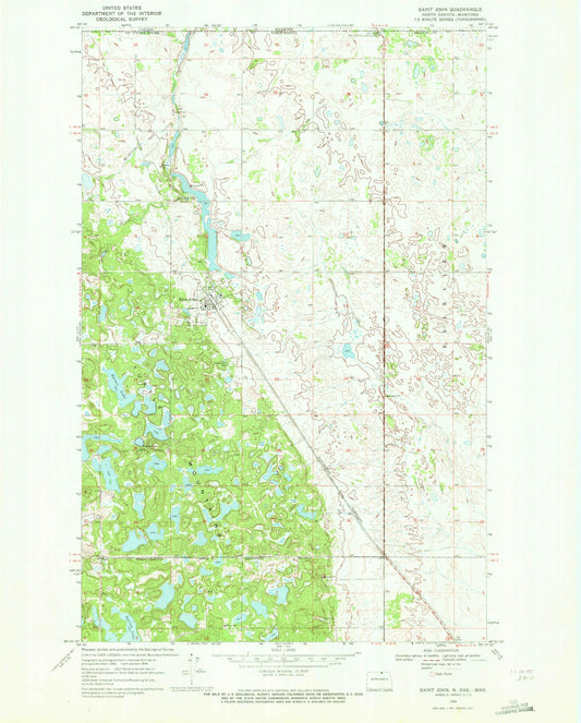 Classic USGS Saint John North Dakota 7.5'x7.5' Topo Map Image