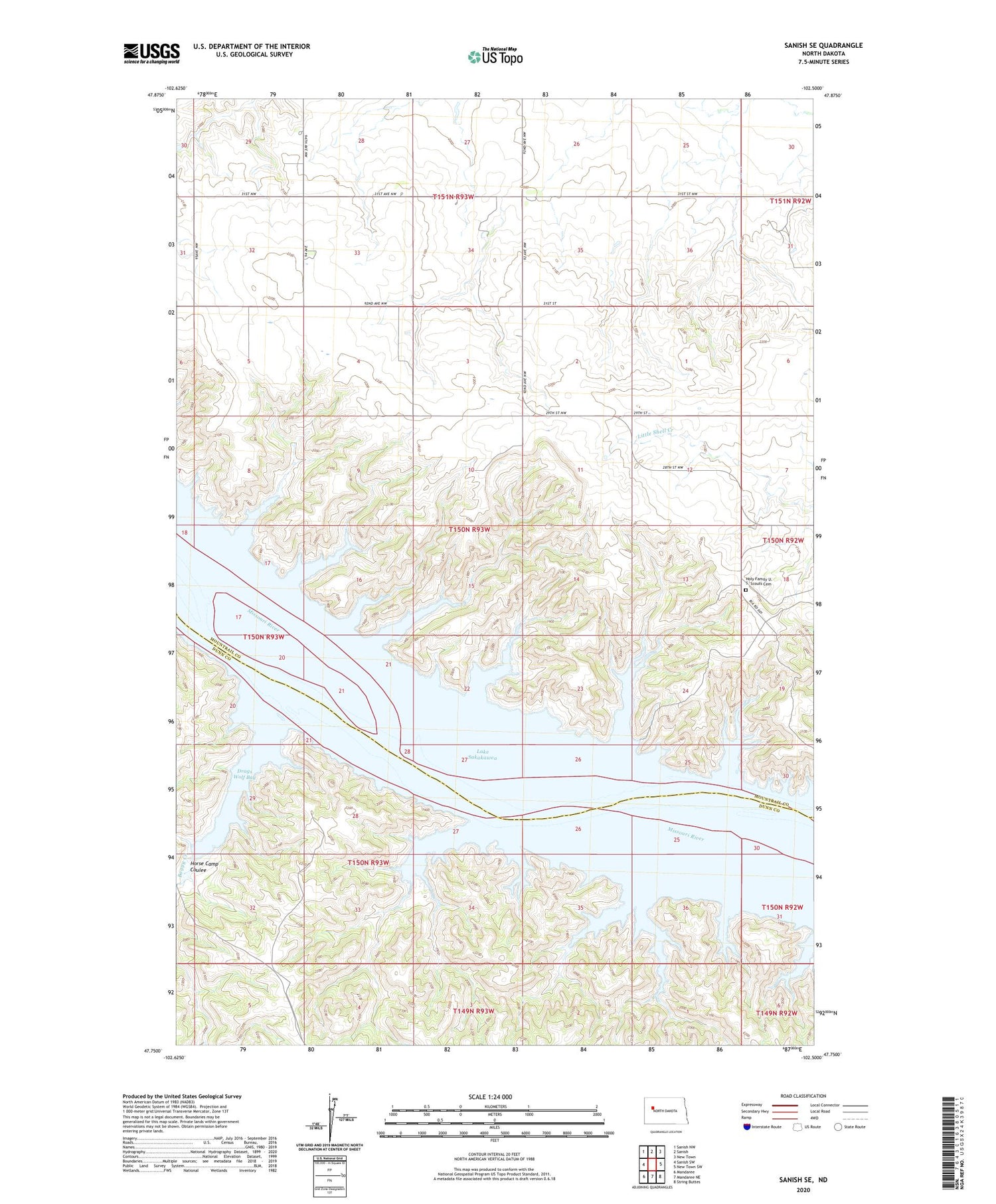 Sanish SE North Dakota US Topo Map Image