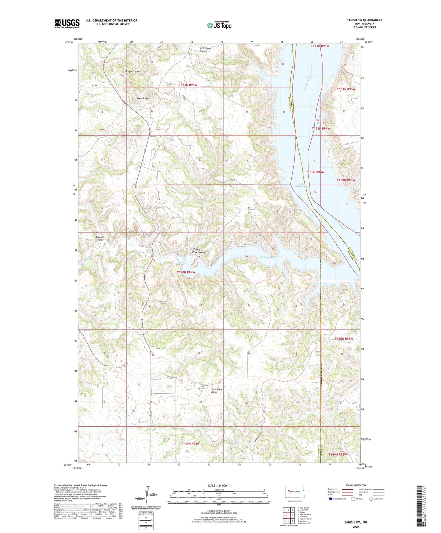 Sanish SW North Dakota US Topo Map Image