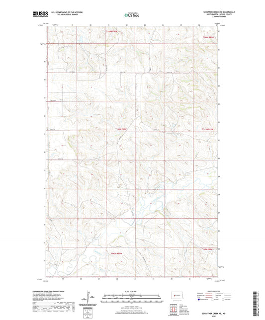 Schaffner Creek NE North Dakota US Topo Map Image