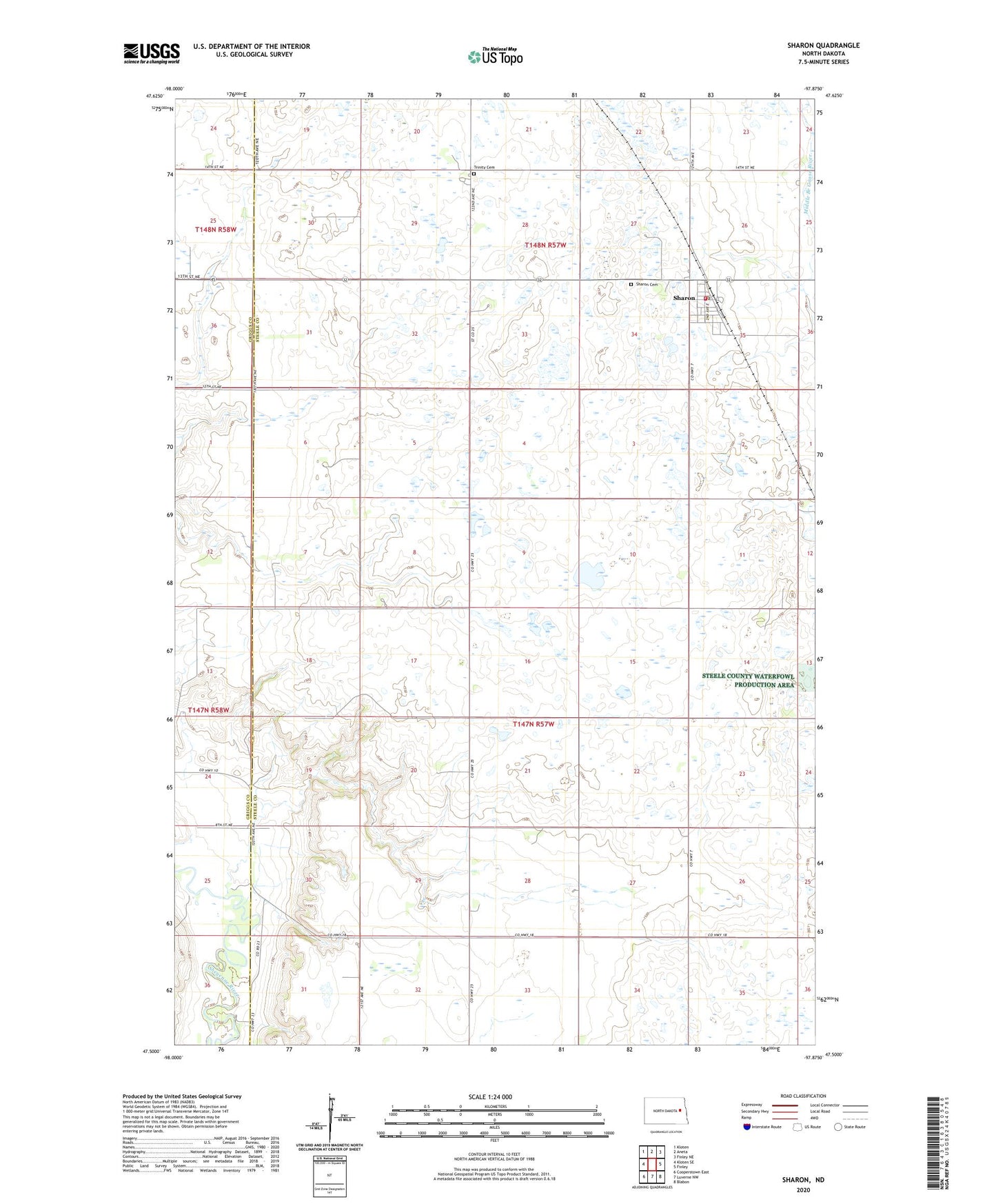 Sharon North Dakota US Topo Map Image