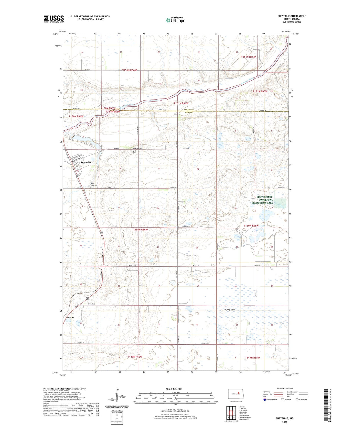 Sheyenne North Dakota US Topo Map Image