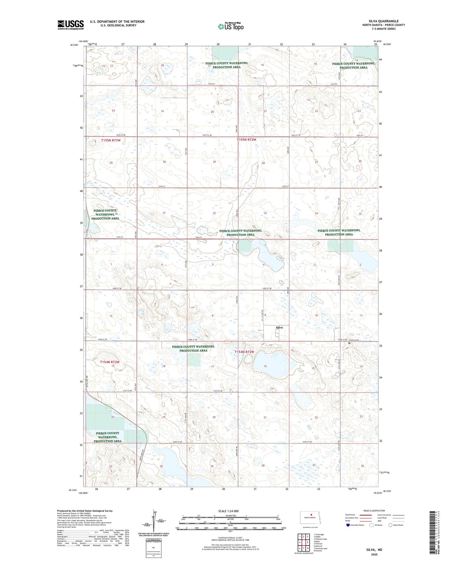 Silva North Dakota US Topo Map Image