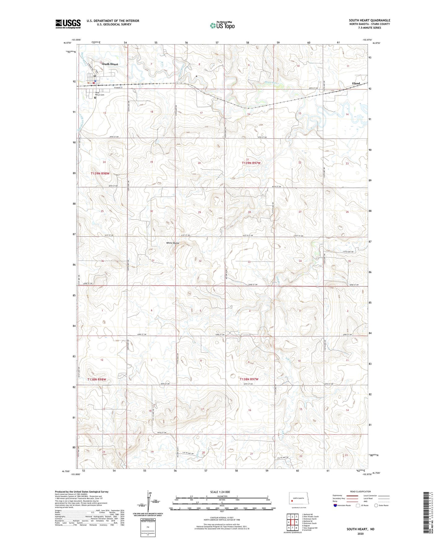 South Heart North Dakota US Topo Map Image