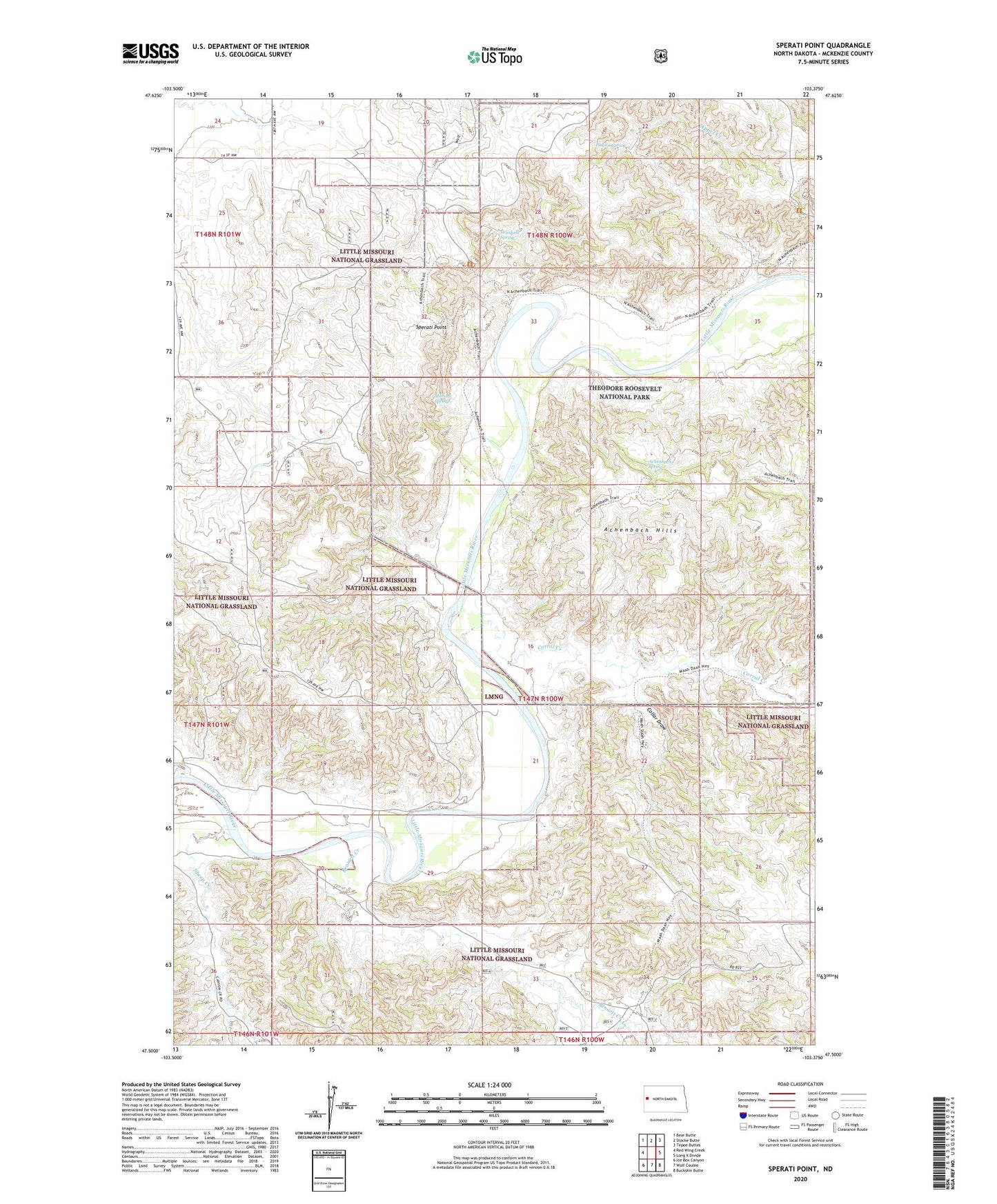 Sperati Point North Dakota US Topo Map Image