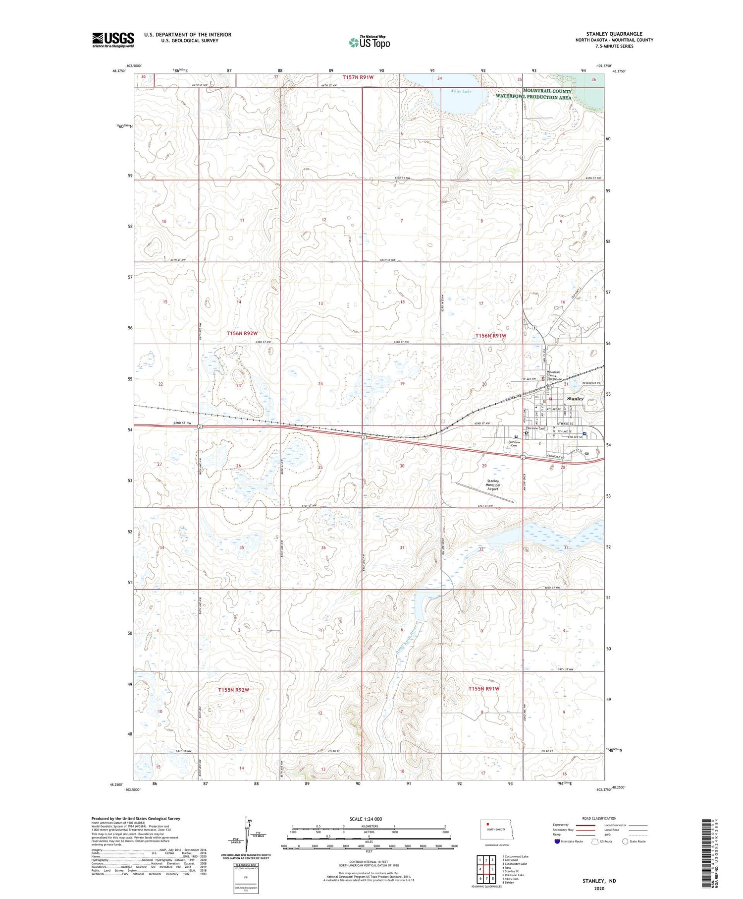 Stanley North Dakota US Topo Map Image
