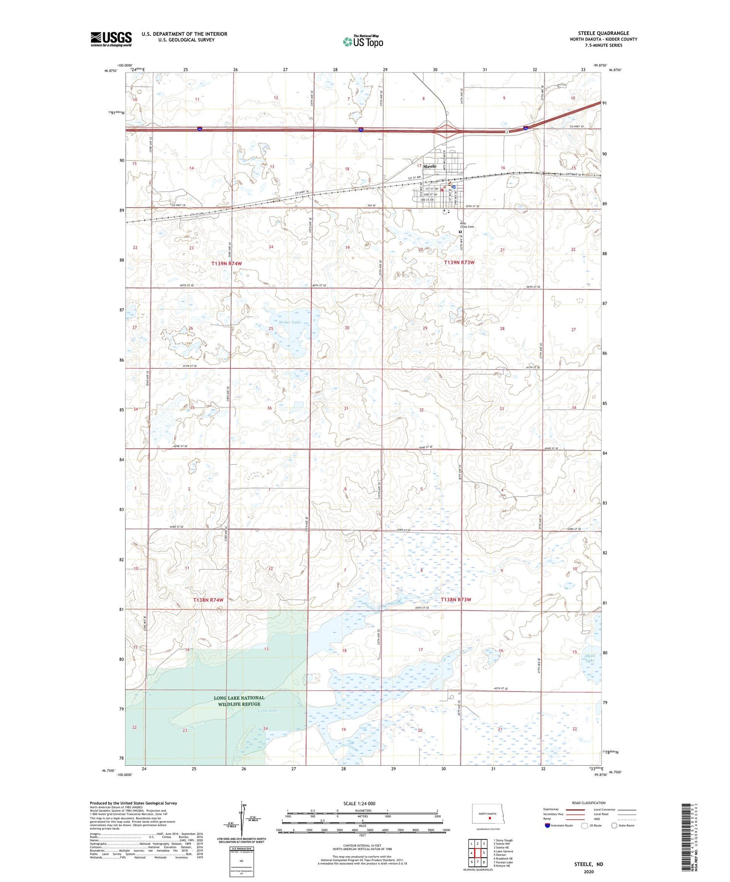 Steele North Dakota US Topo Map Image