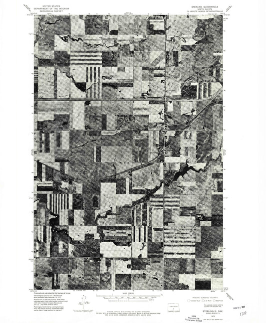 Classic USGS Sterling North Dakota 7.5'x7.5' Topo Map Image