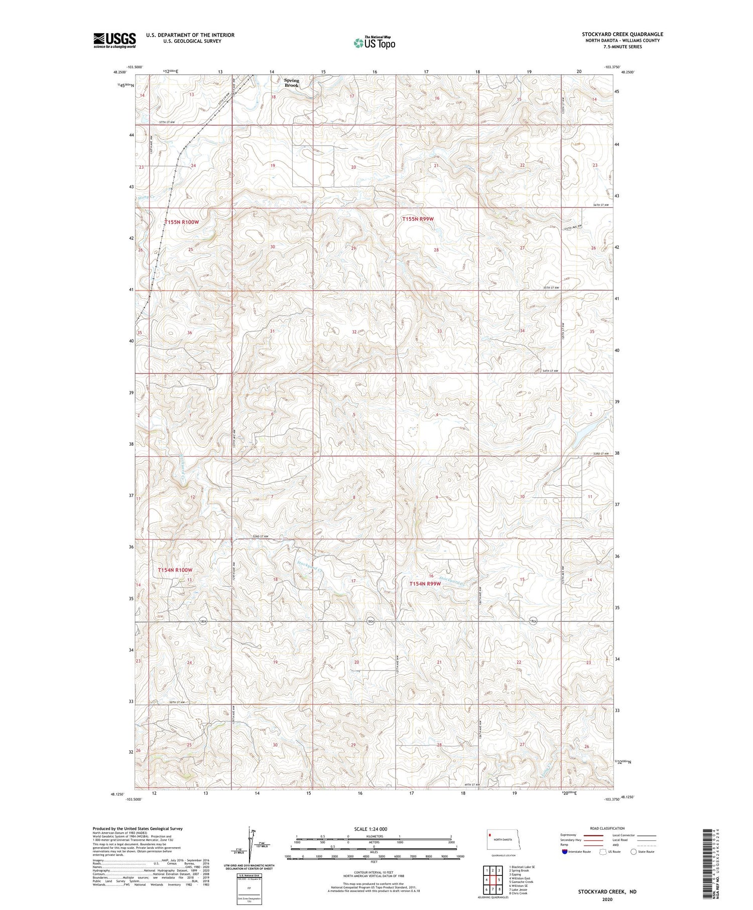 Stockyard Creek North Dakota US Topo Map Image