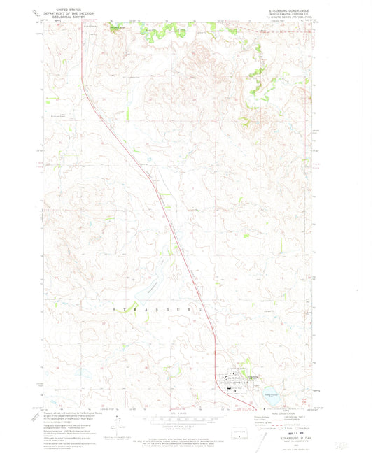 Classic USGS Strasburg North Dakota 7.5'x7.5' Topo Map Image