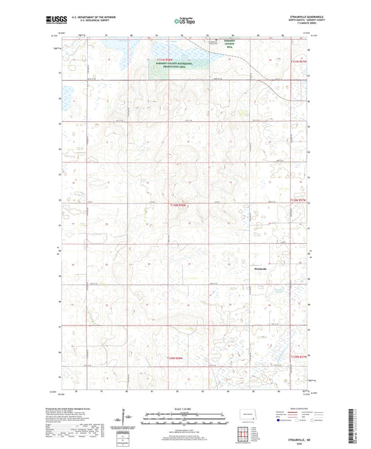 Straubville North Dakota US Topo Map Image