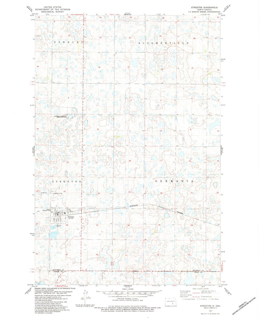 Classic USGS Streeter North Dakota 7.5'x7.5' Topo Map Image