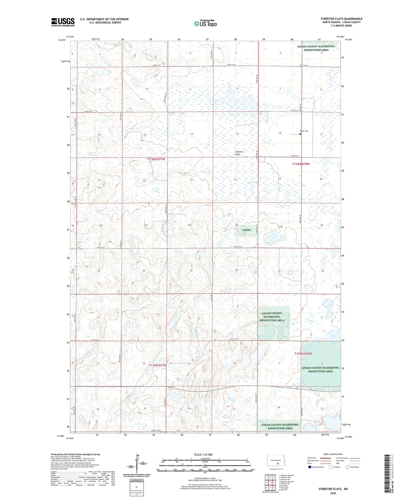 Streeter Flats North Dakota US Topo Map Image