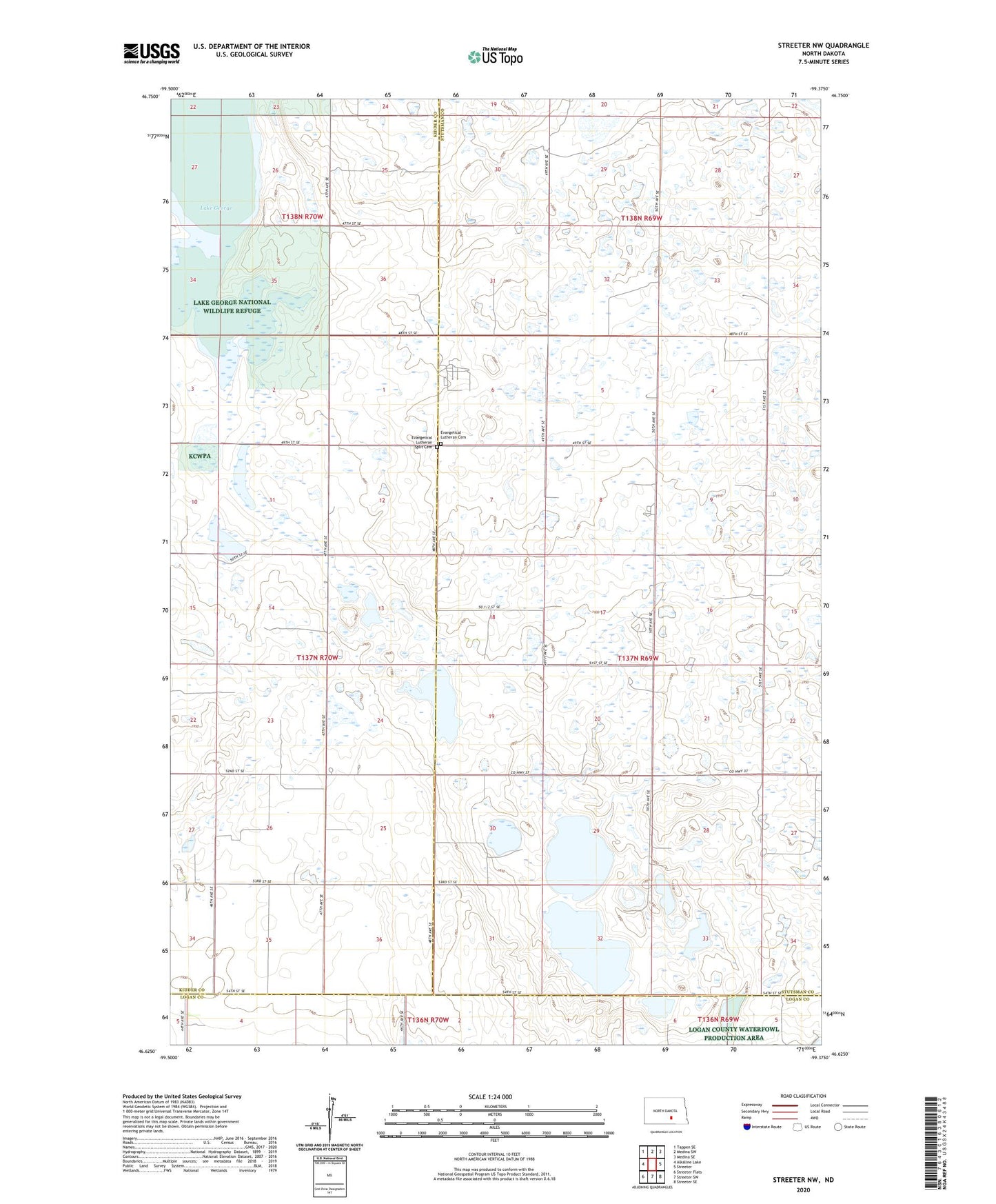 Streeter NW North Dakota US Topo Map Image