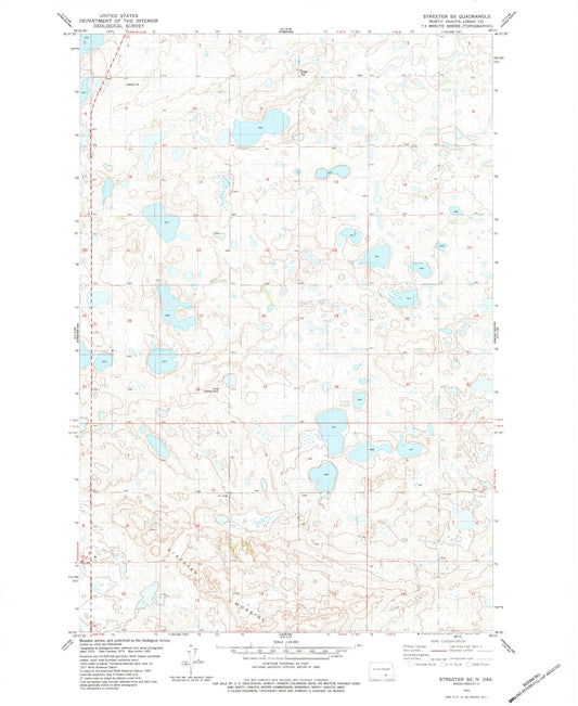 Classic USGS Streeter SE North Dakota 7.5'x7.5' Topo Map Image