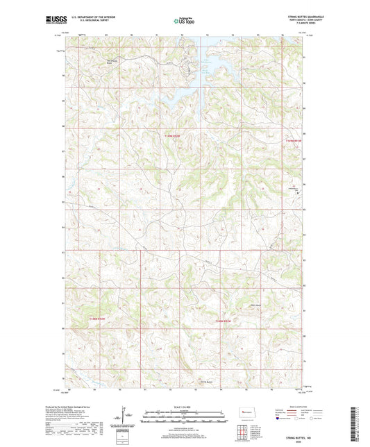 String Buttes North Dakota US Topo Map Image