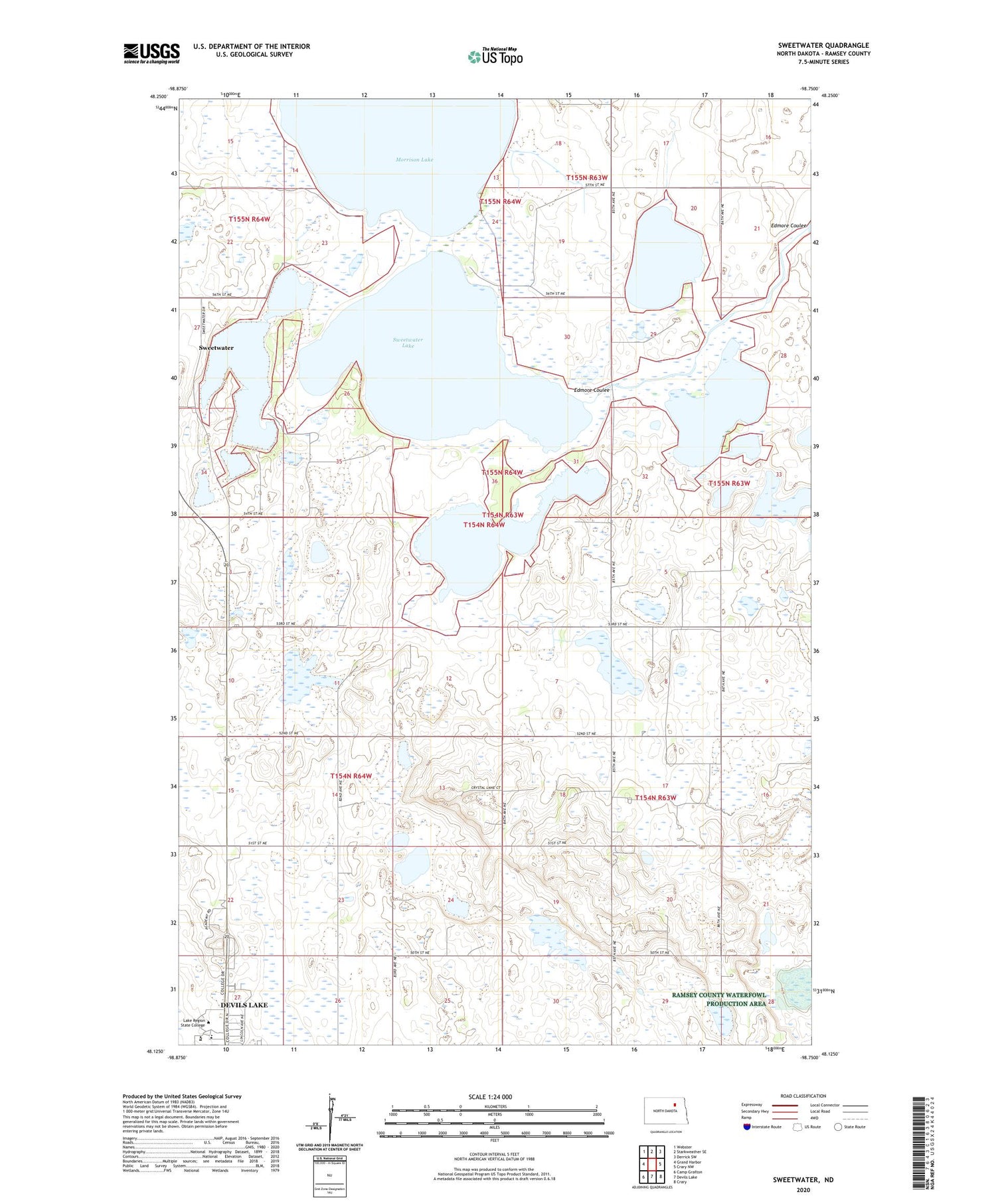 Sweetwater North Dakota US Topo Map Image