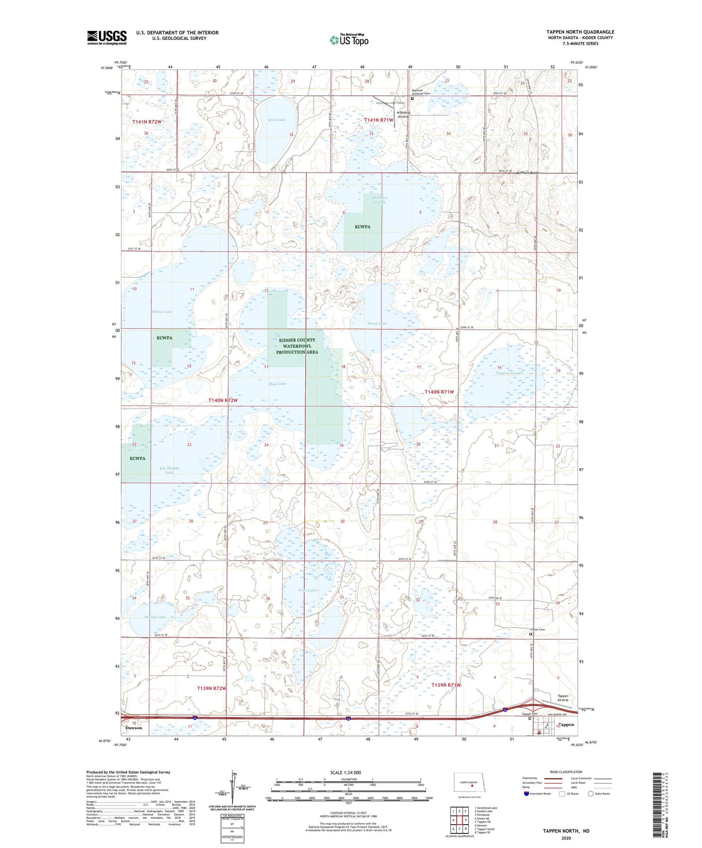 Tappen North North Dakota US Topo Map Image
