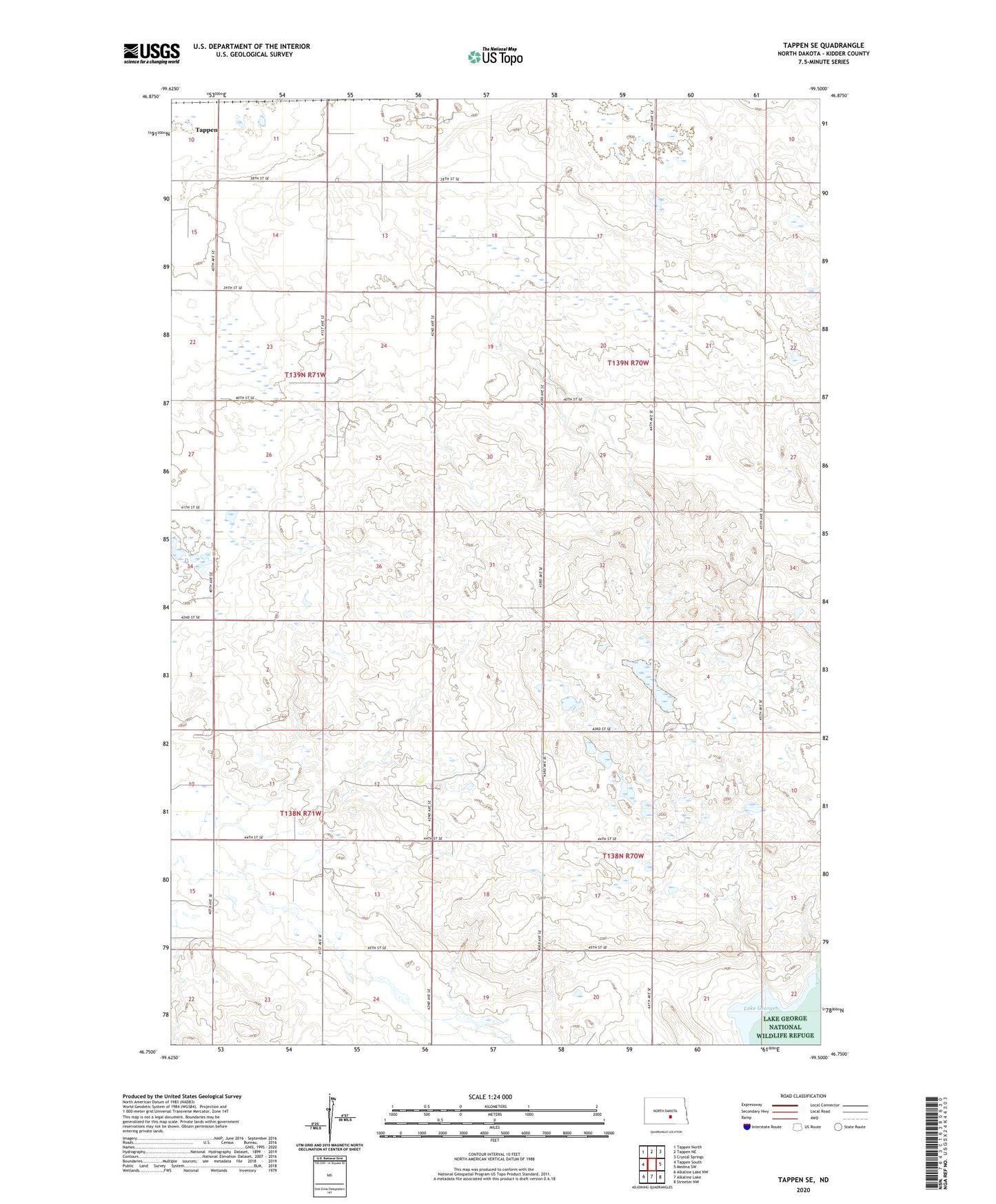 Tappen SE North Dakota US Topo Map Image