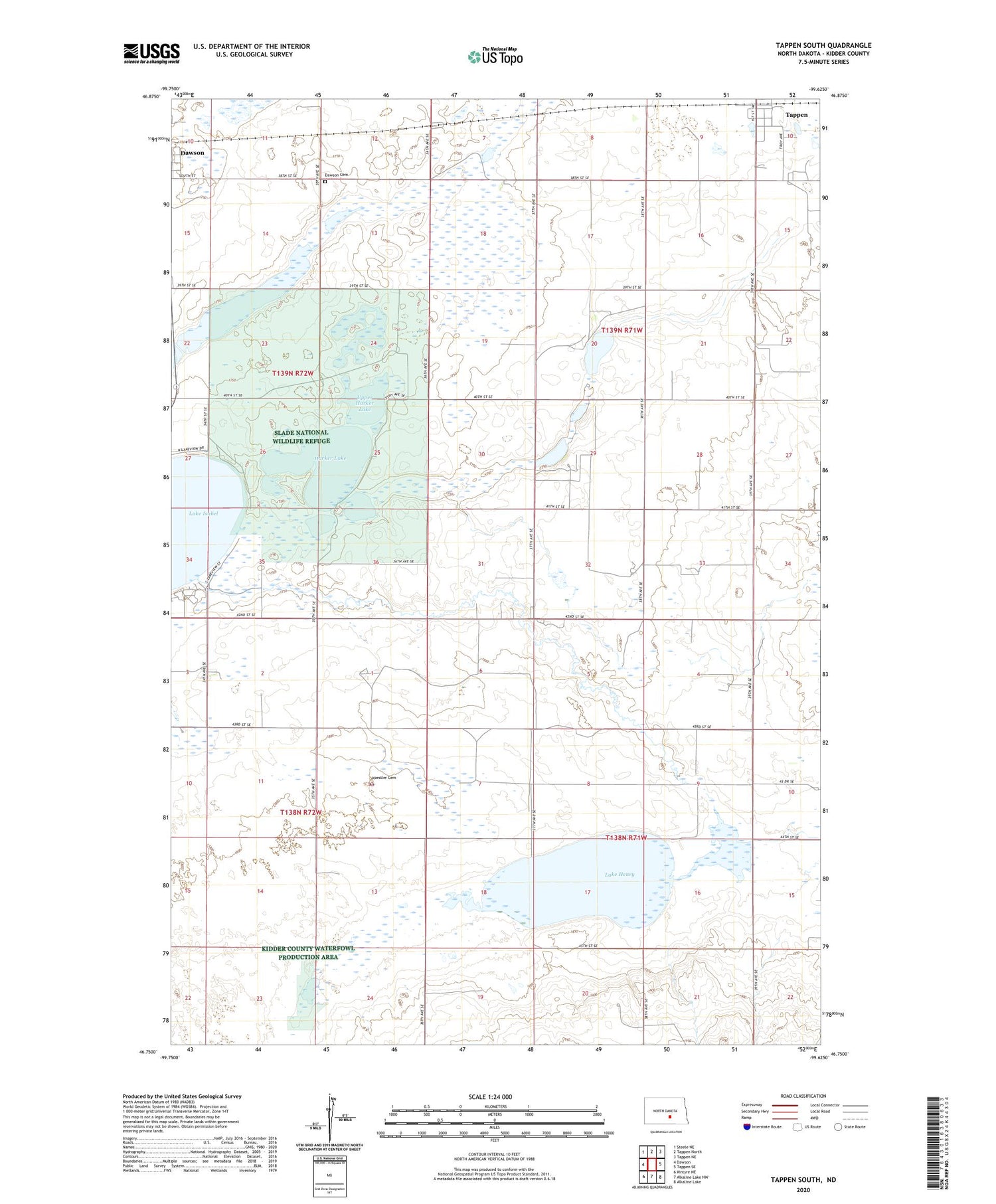 Tappen South North Dakota US Topo Map Image
