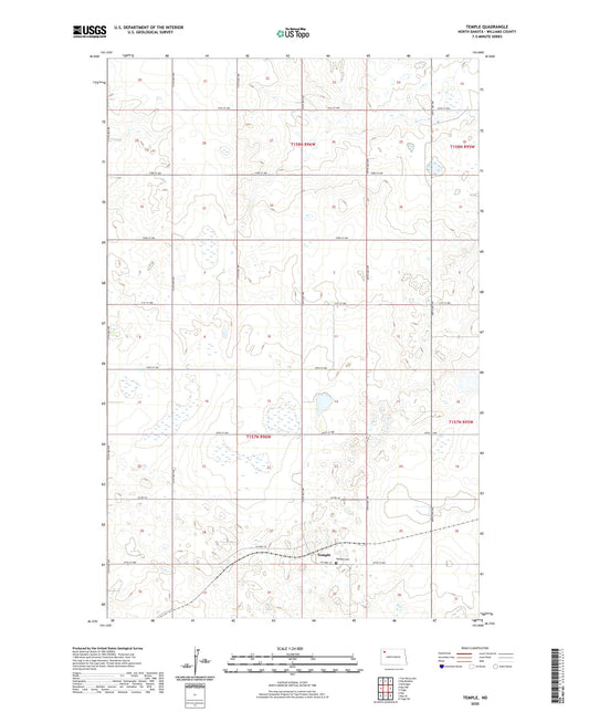 Temple North Dakota US Topo Map Image