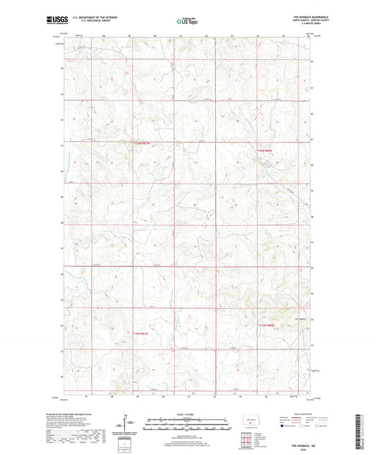The Hogback North Dakota US Topo Map Image