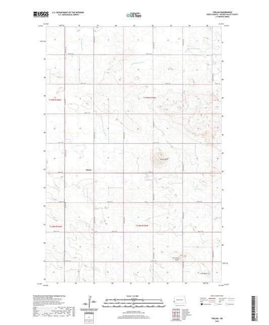 Thelan North Dakota US Topo Map Image