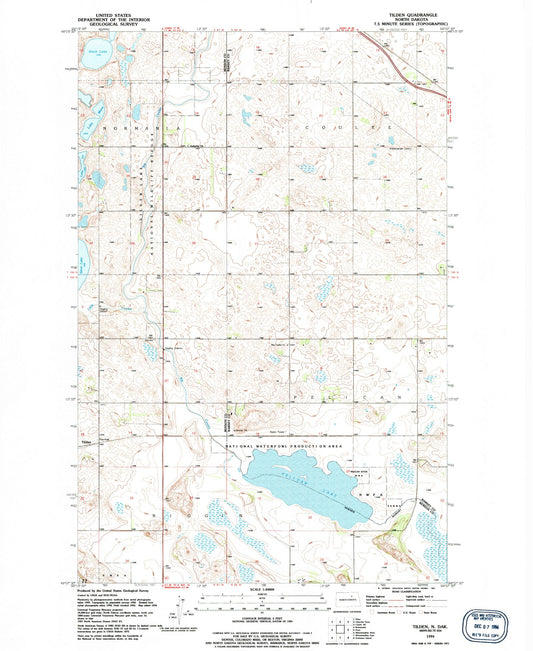 Classic USGS Tilden North Dakota 7.5'x7.5' Topo Map Image