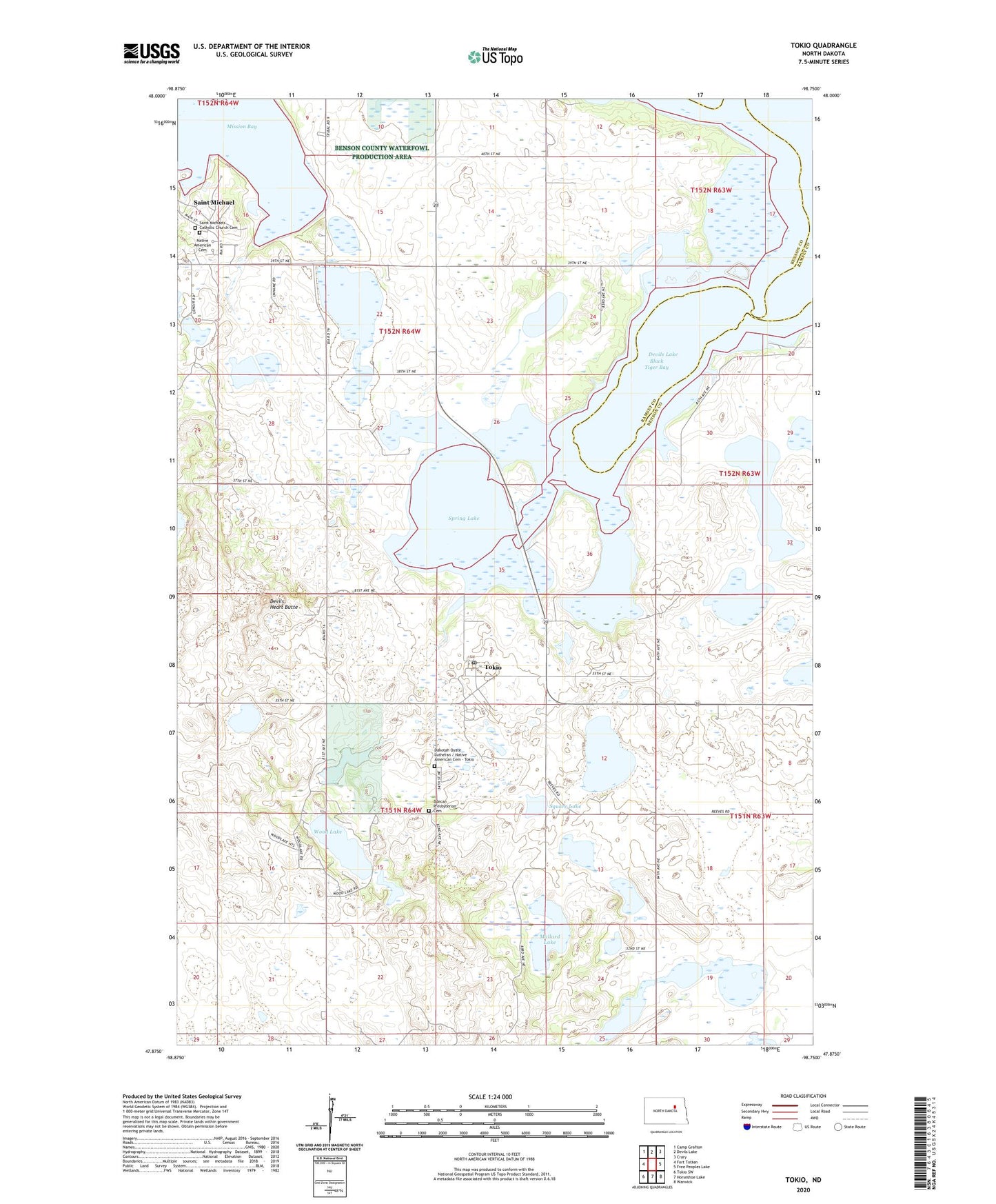 Tokio North Dakota US Topo Map Image