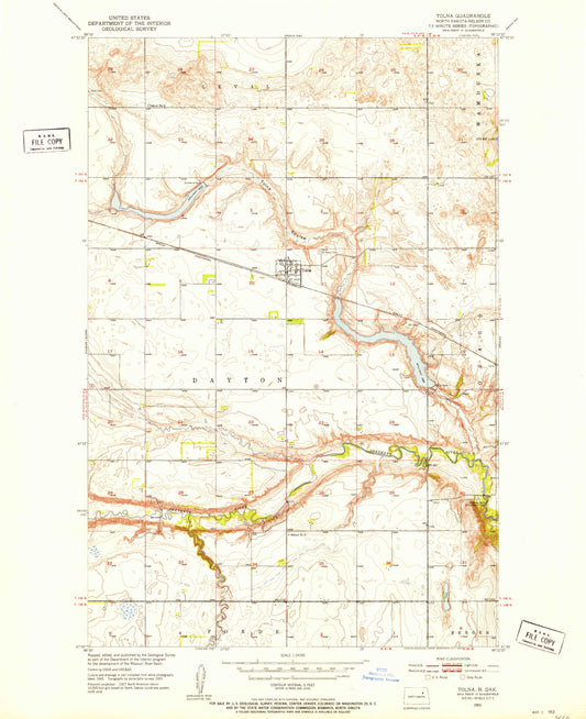 Classic USGS Tolna North Dakota 7.5'x7.5' Topo Map Image