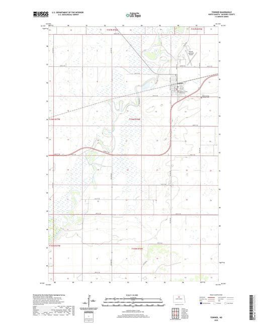 Towner North Dakota US Topo Map Image