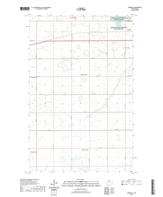 Towner SE North Dakota US Topo Map Image