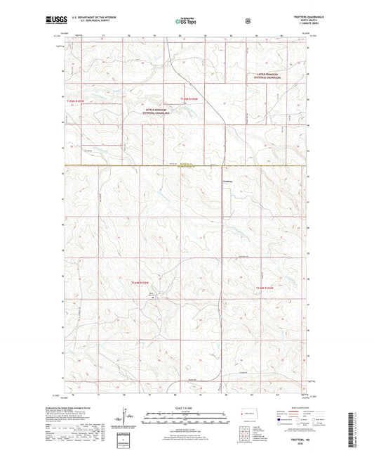 Trotters North Dakota US Topo Map Image