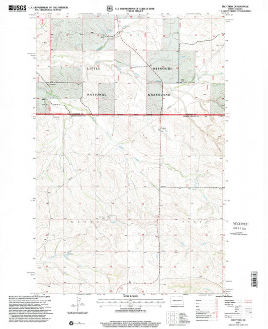 Classic USGS Trotters North Dakota 7.5'x7.5' Topo Map Image