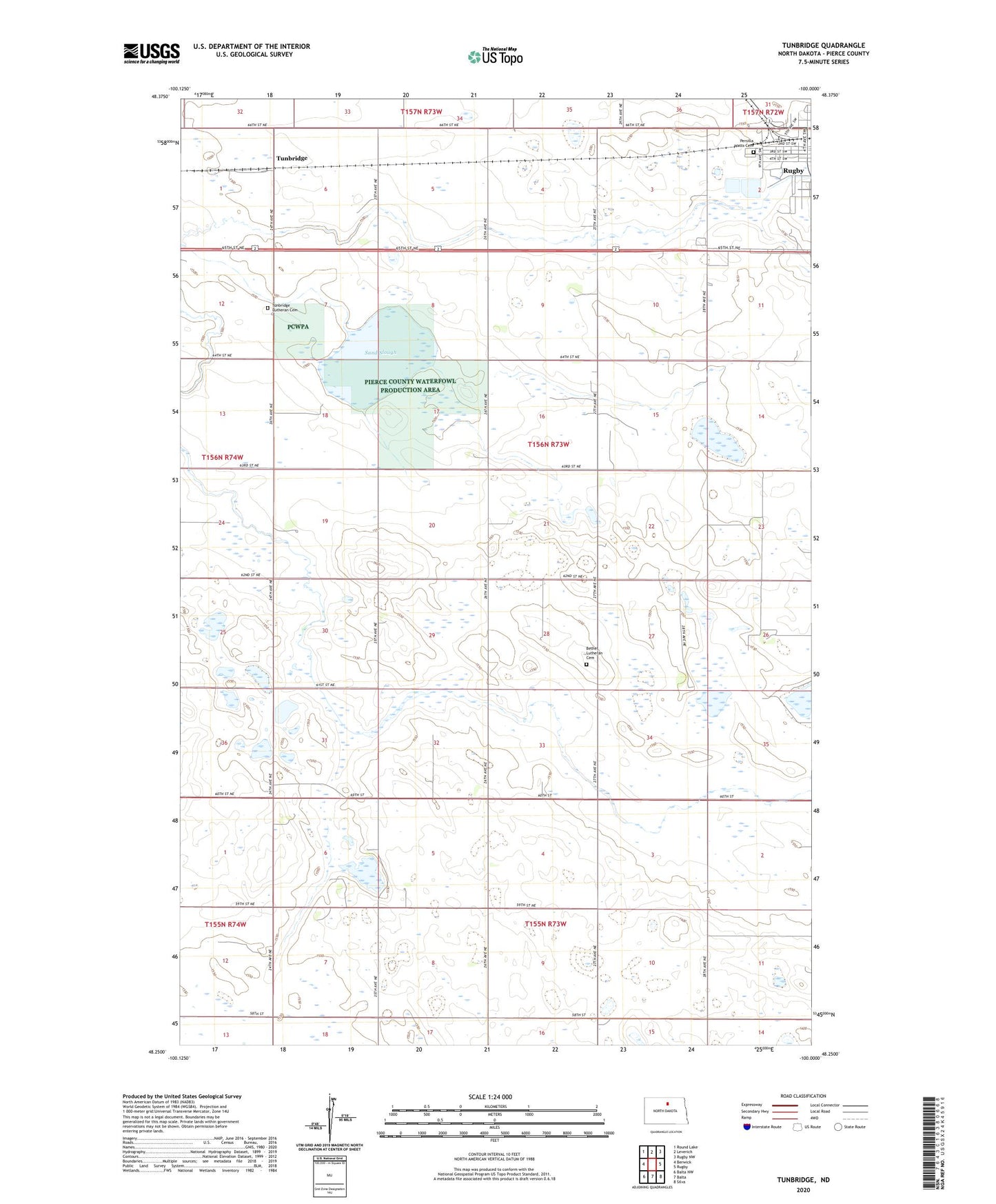 Tunbridge North Dakota US Topo Map Image
