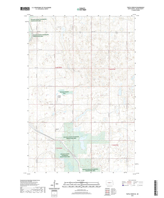 Turtle Creek NE North Dakota US Topo Map Image