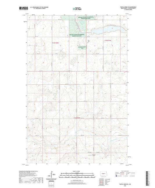Turtle Creek SE North Dakota US Topo Map Image