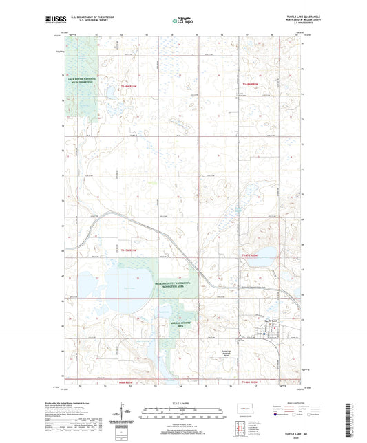 Turtle Lake North Dakota US Topo Map Image