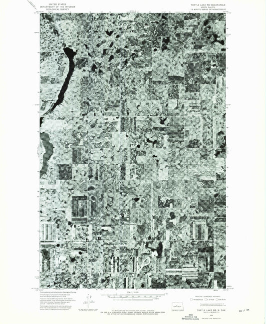 Classic USGS Long Lake North Dakota 7.5'x7.5' Topo Map Image