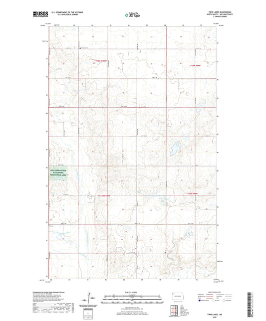 Twin Lakes North Dakota US Topo Map Image